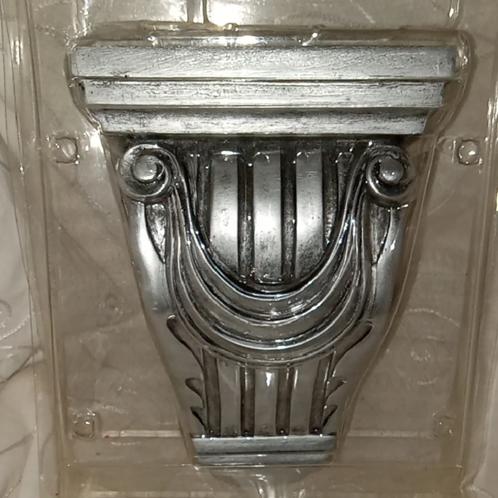 Vintage Silver Curtain Window Pediment